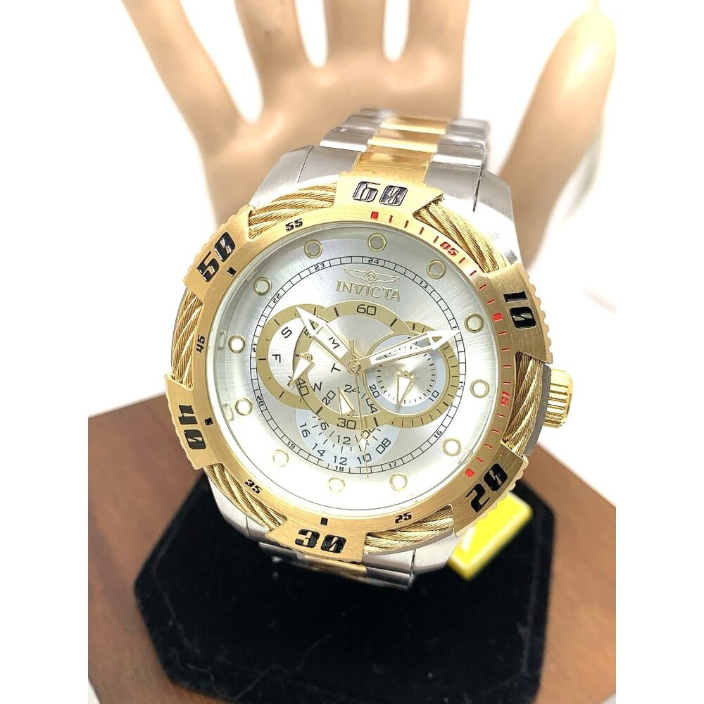 Invicta Men's Watch 45751 Speedway Quartz Chronograph Silver Dial Two Tone Steel